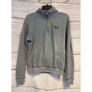 Victoria's Secret PINK Gray Quarter-Zip Pullover Sweatshirt XS